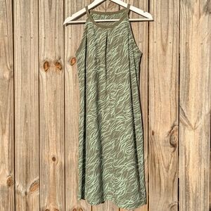 Patagonia Medium Green Tall Pines Sleeveless Halter Neck A-line Dress